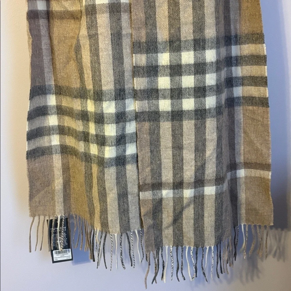 The Royal Mile Scarf Bar Neutral Plaid Lambswool Cashmere Blend Scarf Scotland